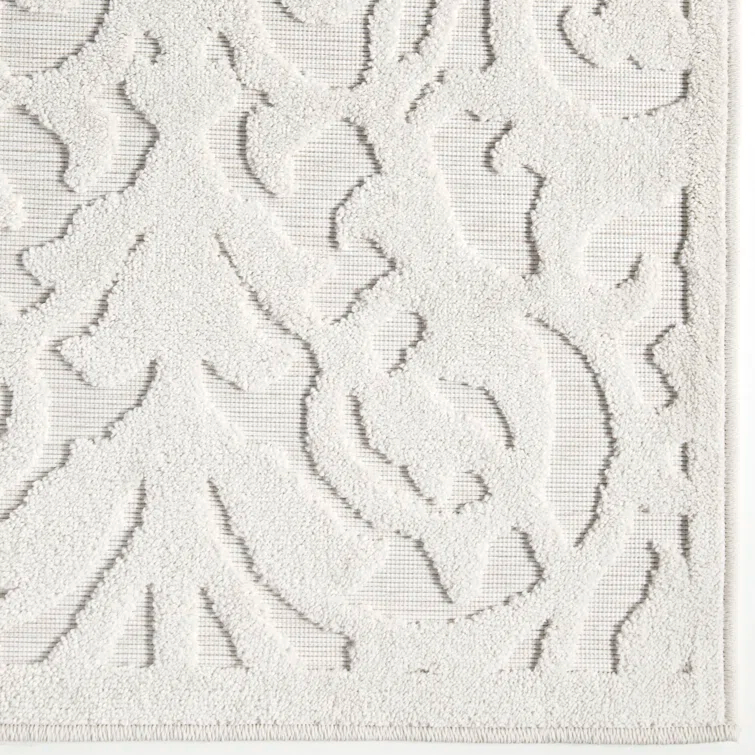 My Texas House Ladybird Damask Natural High Low Indoor Outdoor Rug