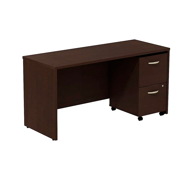 Office 500 Collection 60W x 24D Credenza Shell Desk with 2Dwr Mobile Pedestal