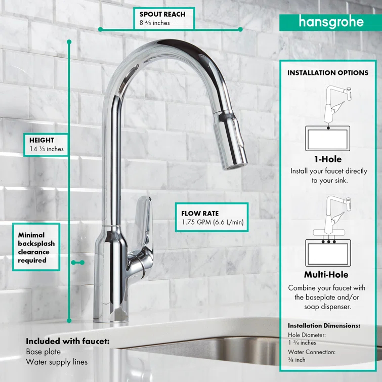 Focus N Prep Kitchen Faucet with 2-Spray Pull-Down, 1.75 GPM