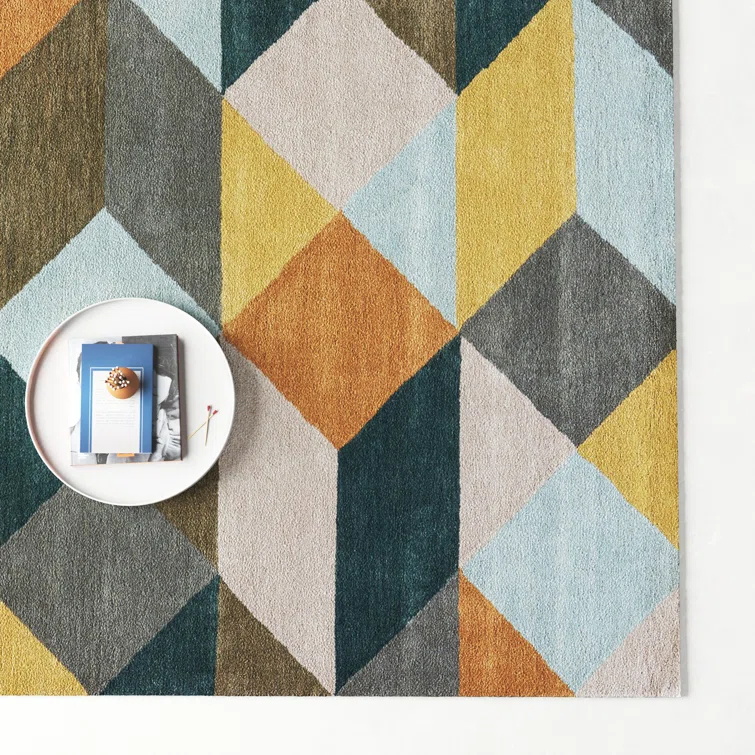 Eton Hand Tufted Wool Yellow/Gray/Orange Rug