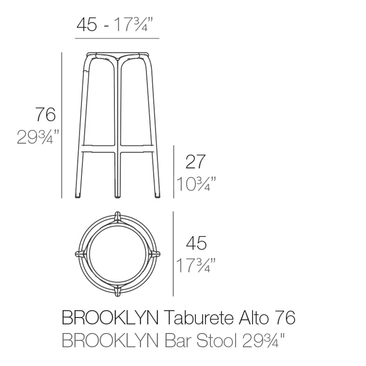 BROOKLYN Bar Stool (Indoor/Outdoor)