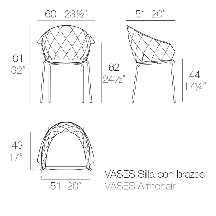Vases Stacking Patio Dining Chair