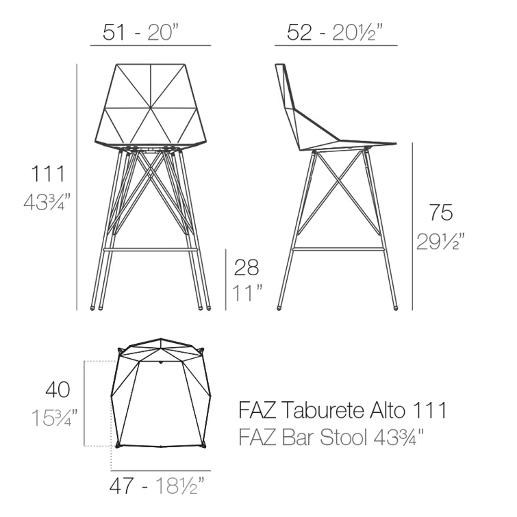 Faz 29.5" Patio Bar Stool