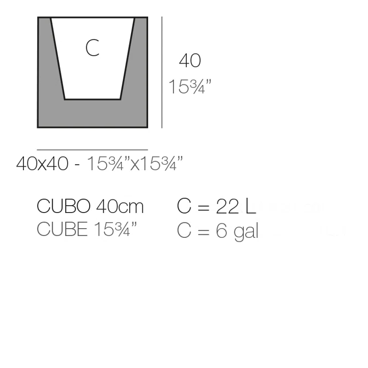 Cube - High Resin Pot Planter - Basic