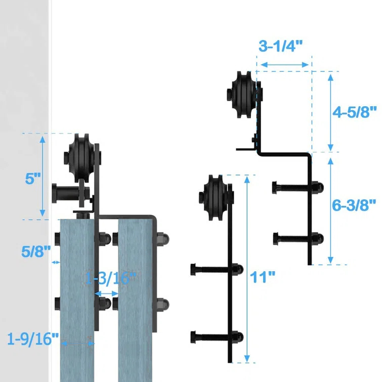 Sliding Standard Single Double Door Barn Door Hardware Kit