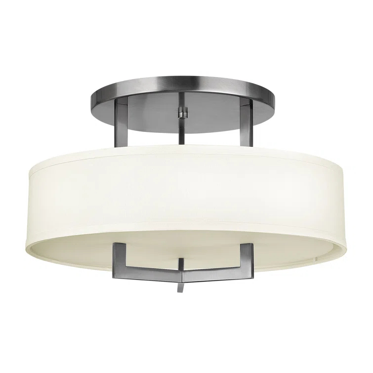 Hampton 3 - Light Shaded Drum Semi Flush Mount