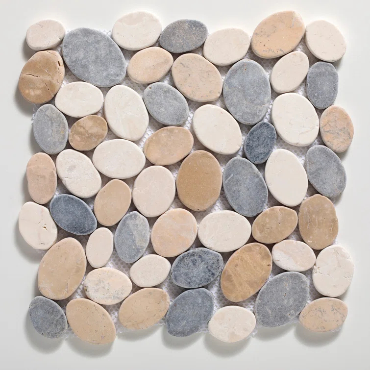 Cruz Bay Studio Natural Stone Pebbles Mosaic Wall & Floor Tile