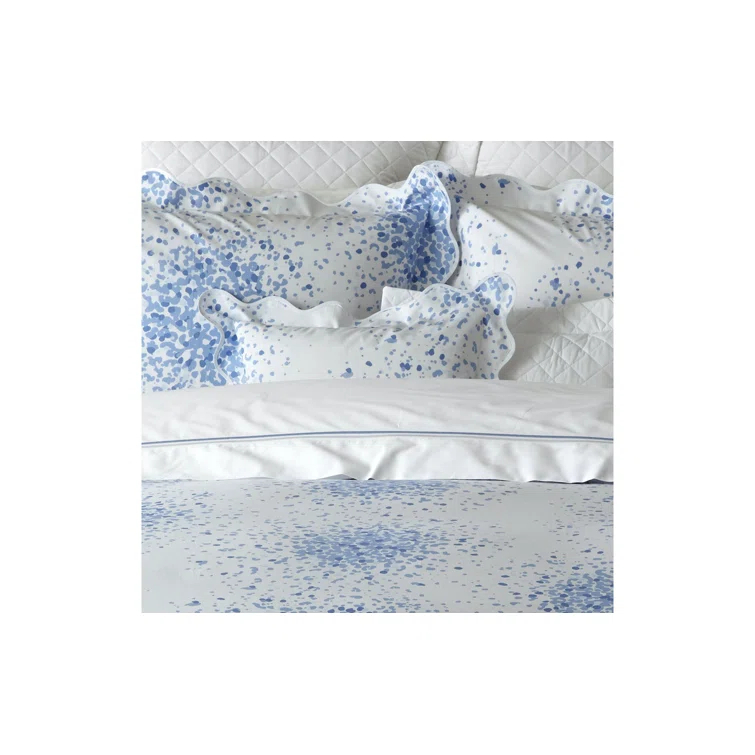 Azure Cotton Full/Queen Duvet Cover with Satin Stitch