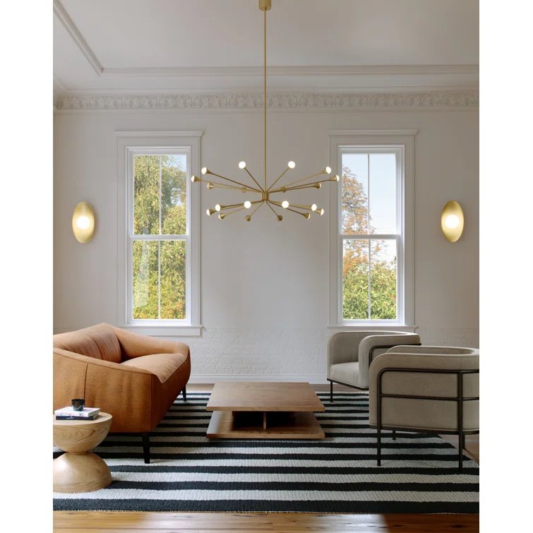 Lody Mid-Century Modern 20-Light Polished Nickel LED Chandelier