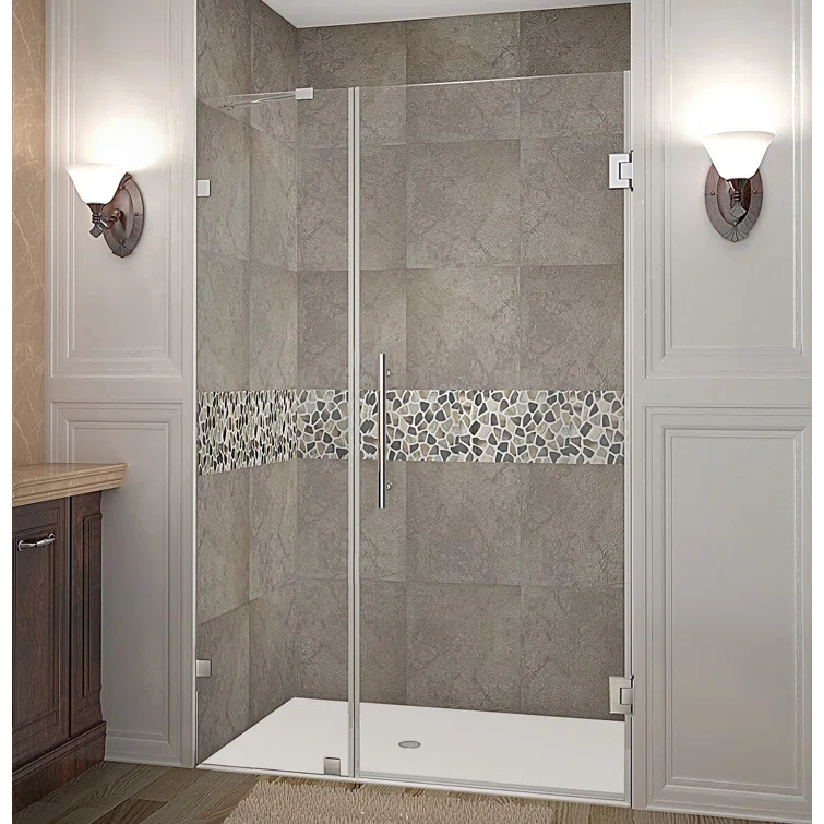 Nautis/Aston 36" x 72" Hinged Completely Frameless Shower Door