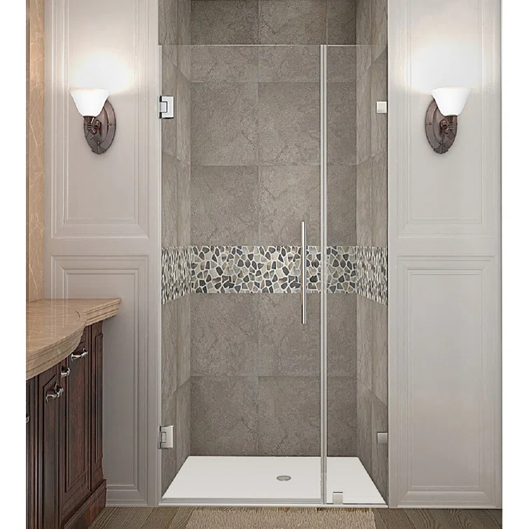 Nautis 30" x 72" Hinged Completely Frameless Shower Door
