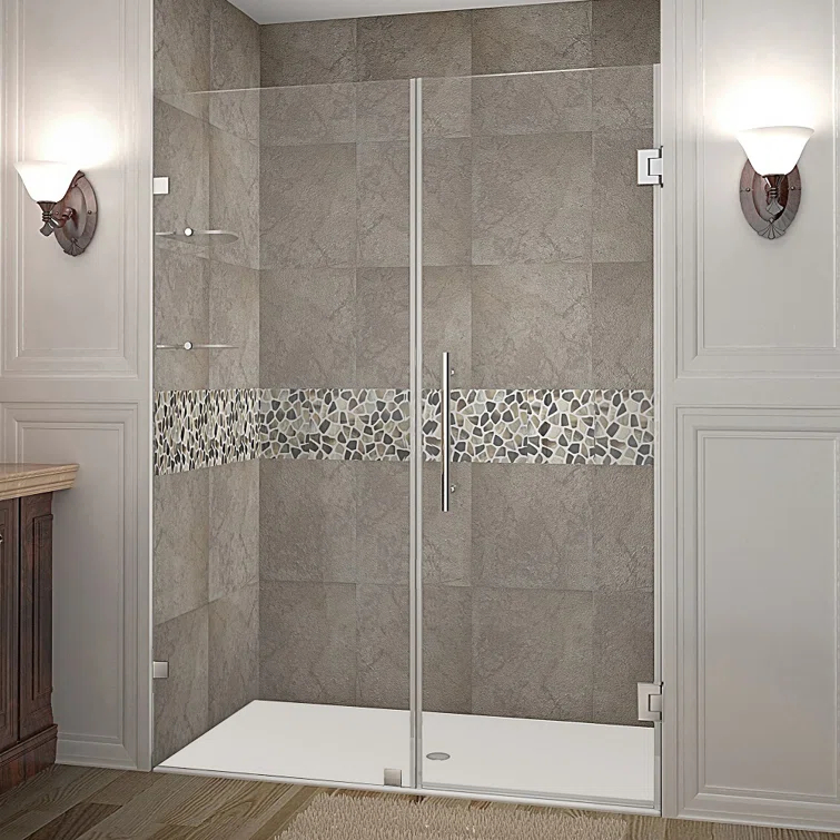 Nautis GS 72" H Hinged Frameless Shower Door