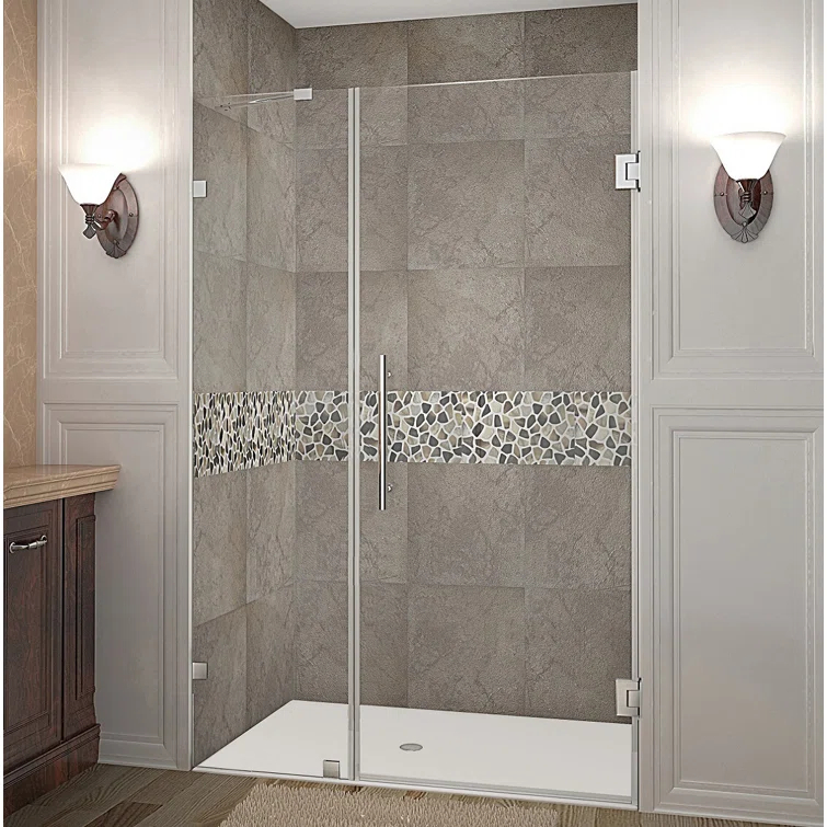 Nautis 41" x 72" Hinged Frameless Shower Door