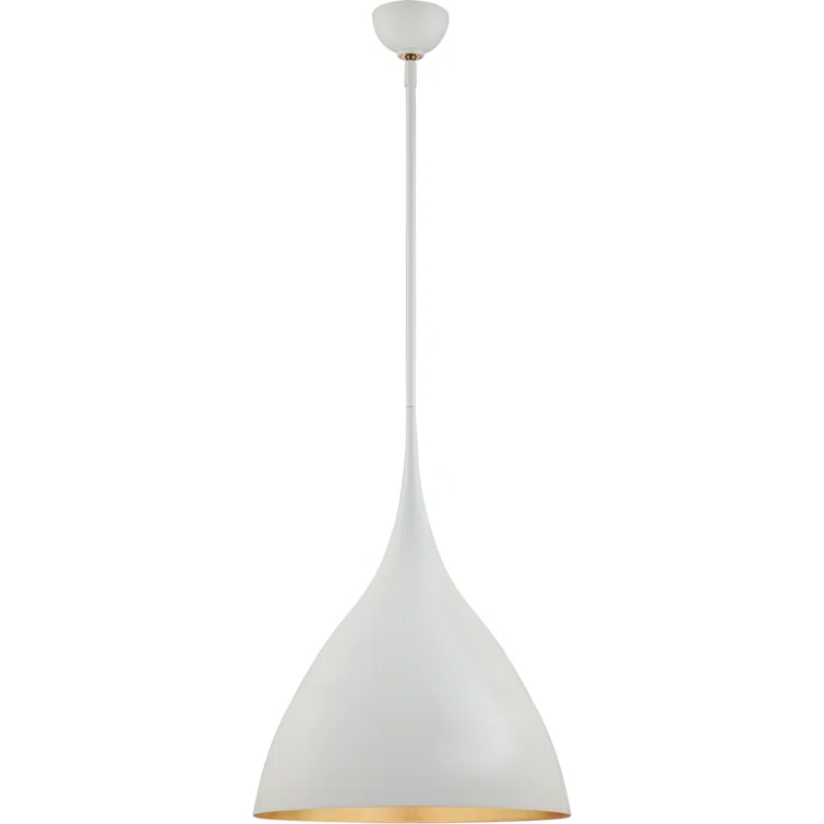 Plaster White Agnes Medium 22.75" Pendant with Gild Interior