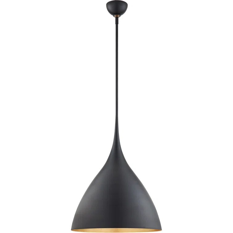 Matte Black and Gold 22.75" Pendant Light