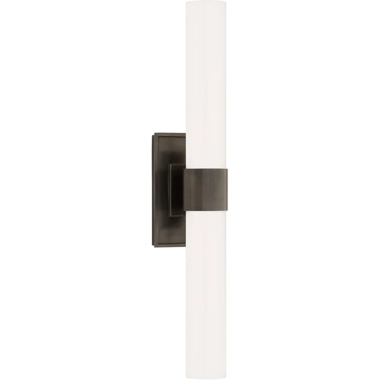 Presidio Petite 23" Black and Bronze Handcrafted Brass Sconce
