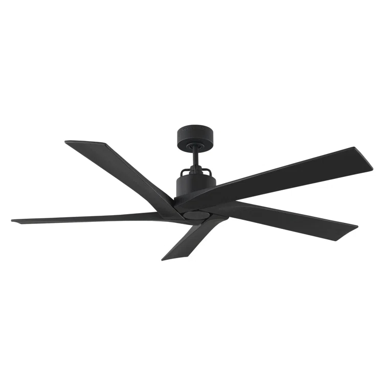 Aspen 56" Midnight Black Metal Ceiling Fan with Remote Control