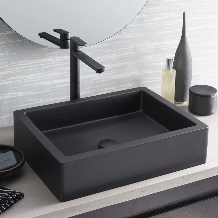 NativeStone Stone Handmade Rectangular Undermount Bathroom Sink