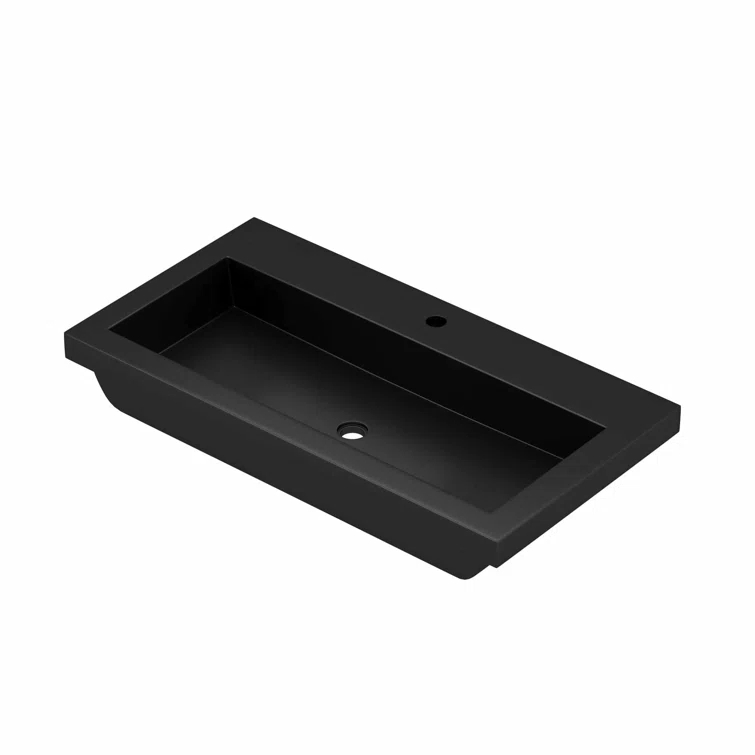 Native Stone Handcrafted Concrete 36" Trough Bathroom Sink