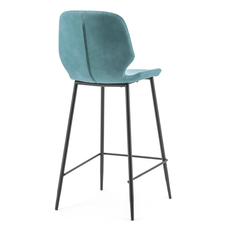 Seashell Upholstered Counter Stool with Metal Frame