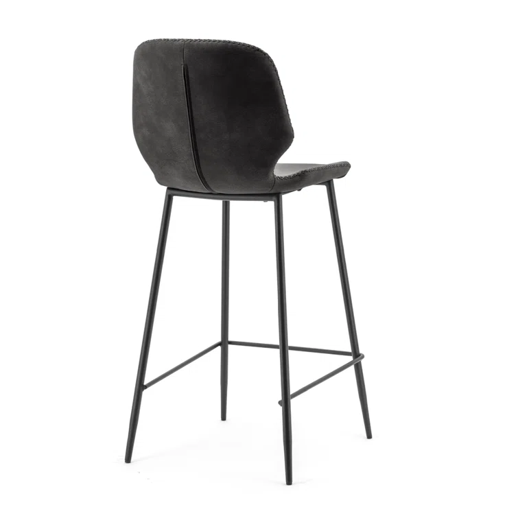 Seashell Upholstered Counter Stool with Metal Frame