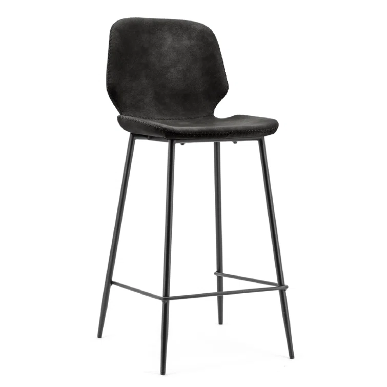Seashell Upholstered Counter Stool with Metal Frame