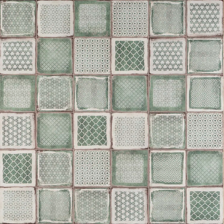 Bond Tile 8" x 8" Encaustic Patterned Look Wall & Floor Tile