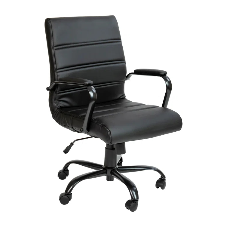 Whitney Ergonomic Upholstered Mid-Back Swivel Office Chair by Flash Furniture