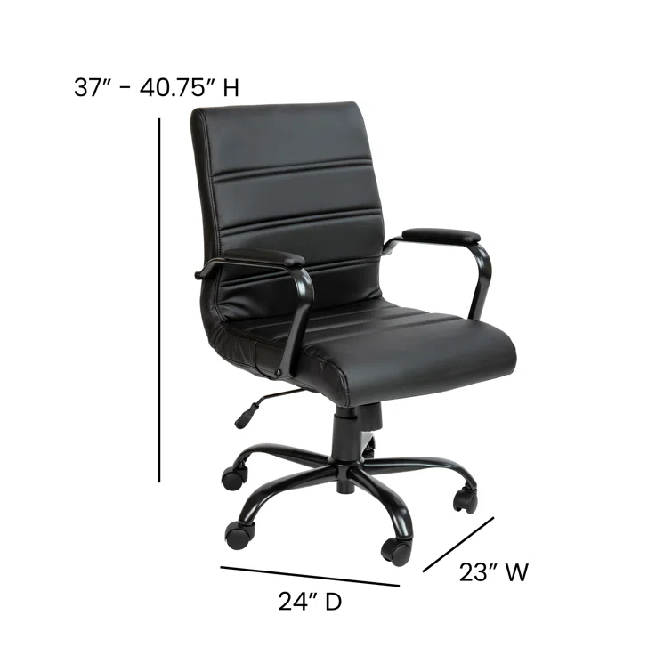 Whitney Ergonomic Upholstered Mid-Back Swivel Office Chair by Flash Furniture