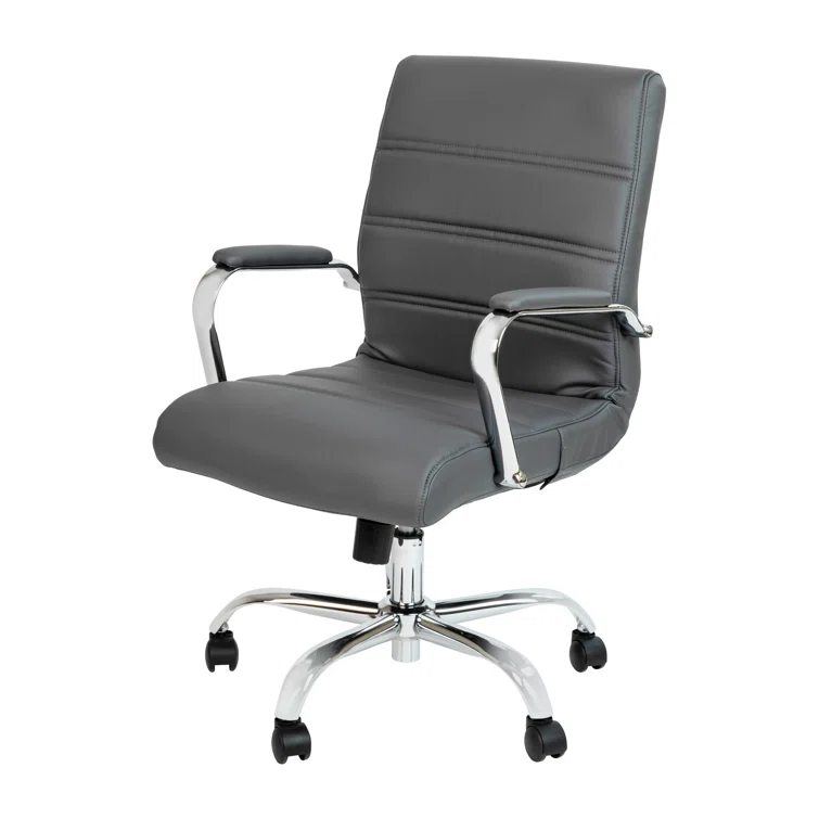 Whitney Ergonomic Upholstered Mid-Back Swivel Office Chair