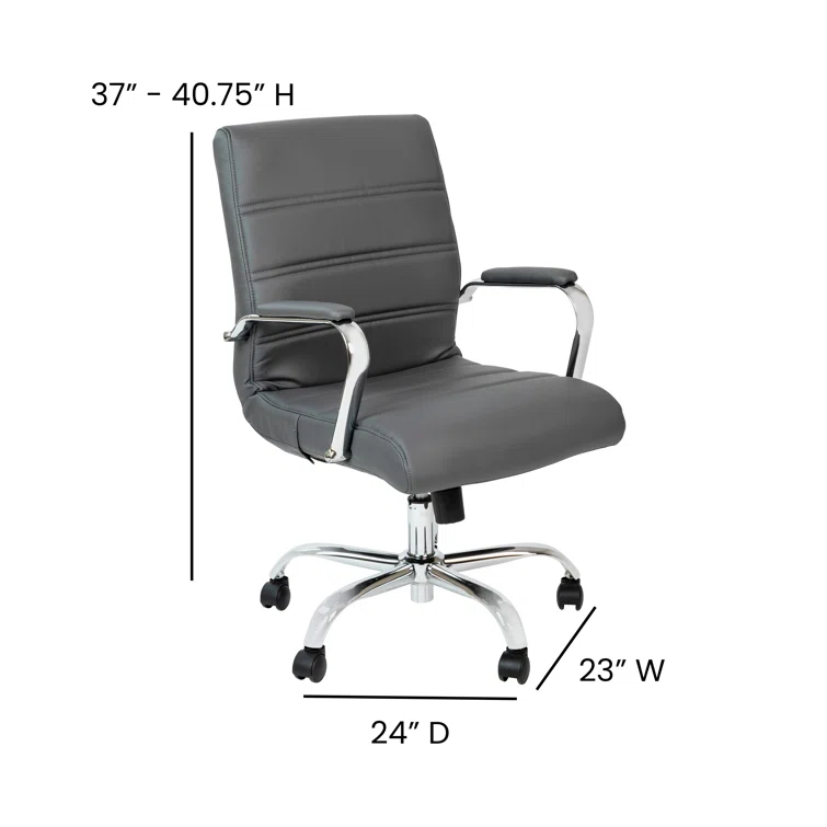 Whitney Ergonomic Upholstered Mid-Back Swivel Office Chair
