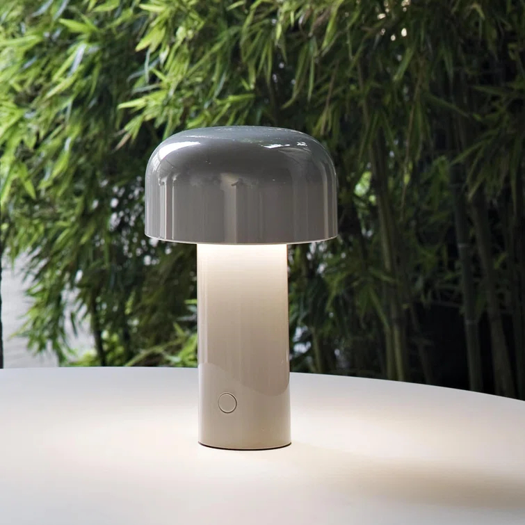 Gray Cordless Adjustable Outdoor Kids Table Lamp with LED Light