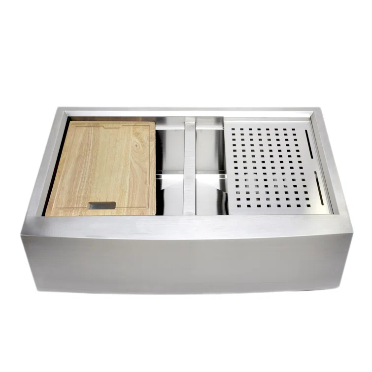 Wells Sinkware 3D 3322-99-AP-1 33'' L Farmhouse / Apron Double Bowl Stainless Steel Kitchen Sink