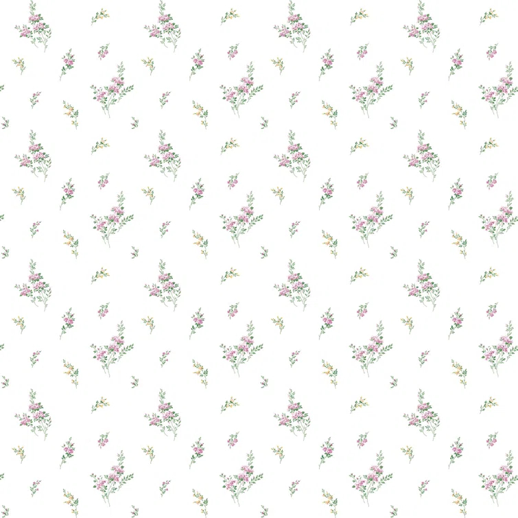 Miniatures 2 Tiny Rose Cluster Design 33' L x 21" W Wallpaper Roll