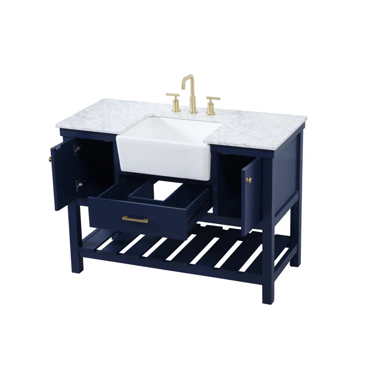 Pelaghia 48'' Single Bathroom Vanity with Marble Top