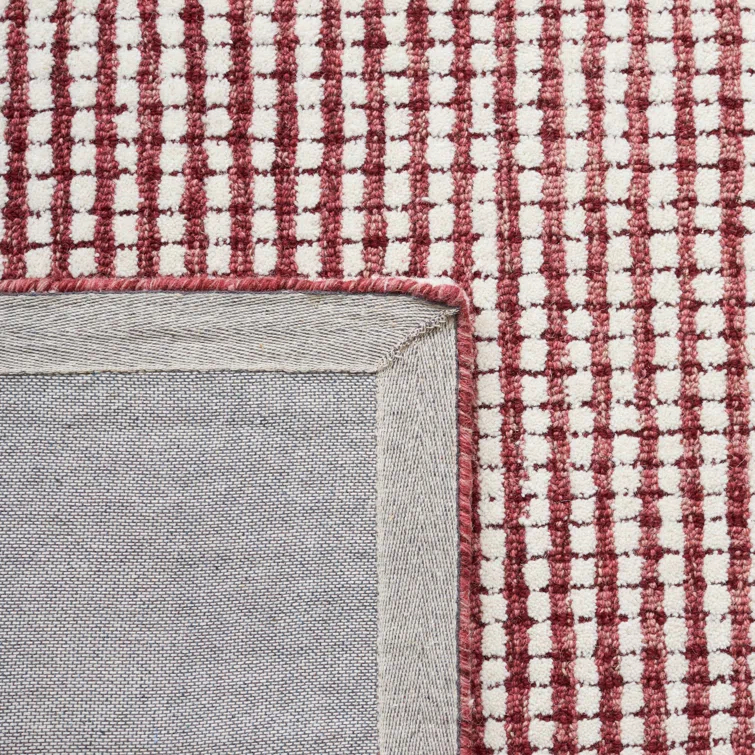 Latitude Run® Abstract Hand Tufted Wool Checkered Rug