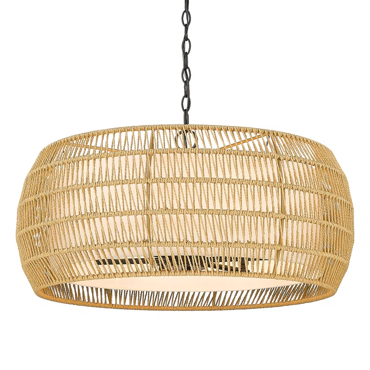 Chapple 6 - Light Steel Dimmable Drum Chandelier