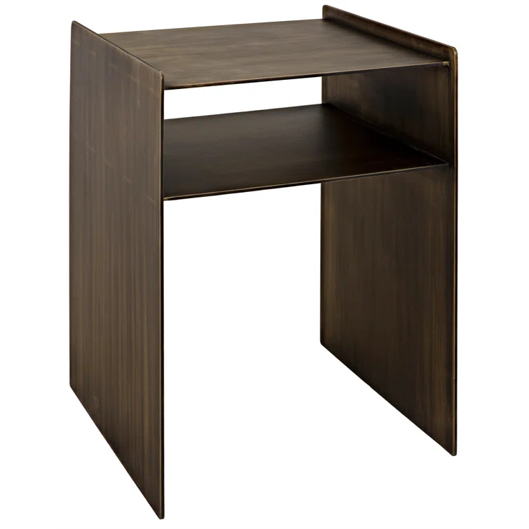 Cyrus Aged Brass Square Metal End Table