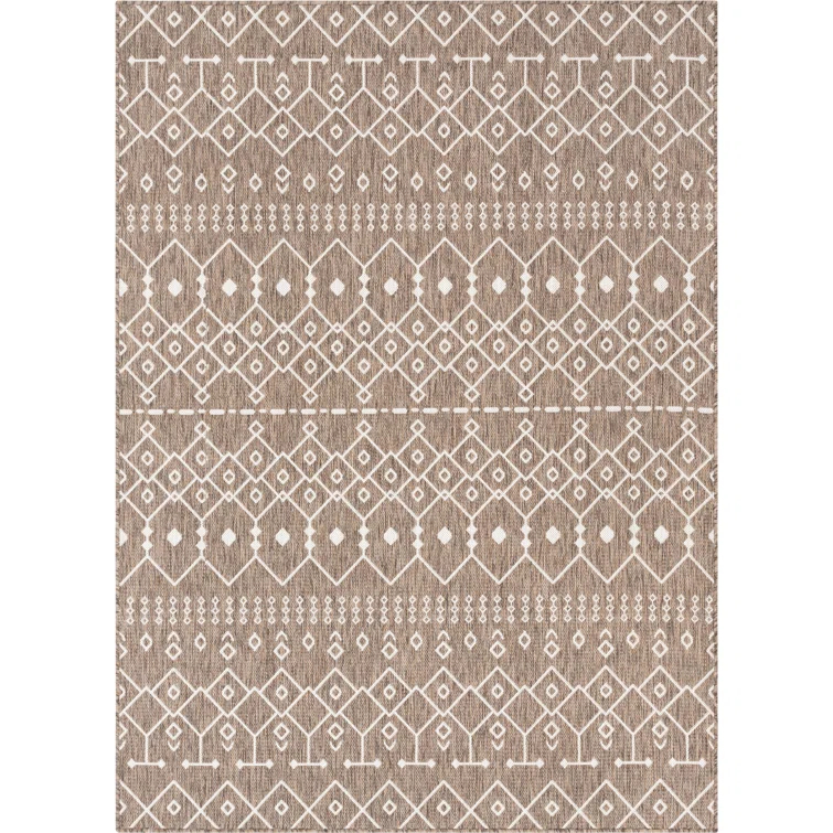 Marshanna Nord Trellis Brown/Taupe Indoor/Outdoor Flat-Weave Area Rug