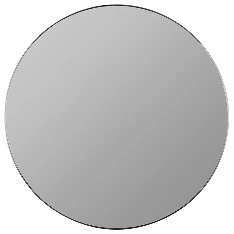 Elegant Franco 34" Round Silver and Gold Wall Mirror