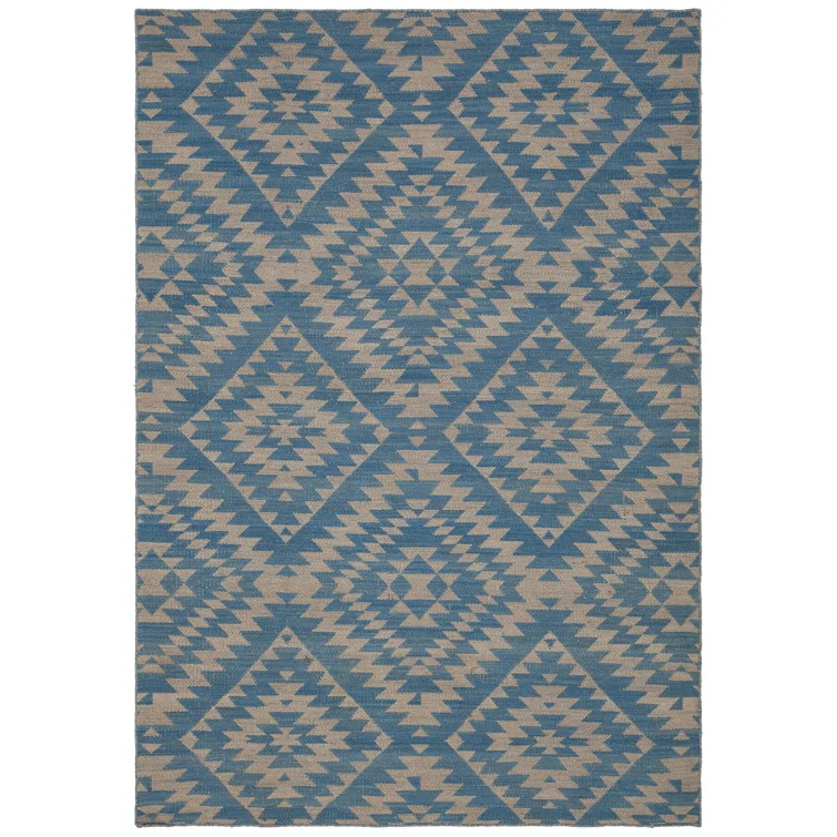 Winnie Hand-Woven Blue/Beige Area Rug