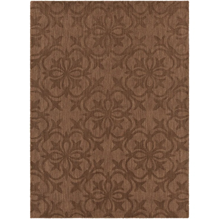 Rekha Patterned Tranditional Brown Area Rug