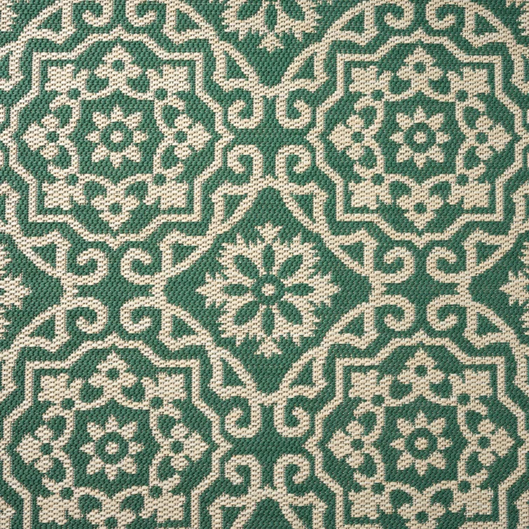 NICOLE MILLER NEW YORK Patio Country Danica Geometric Indoor/Outdoor Area Rug, Green/Beige