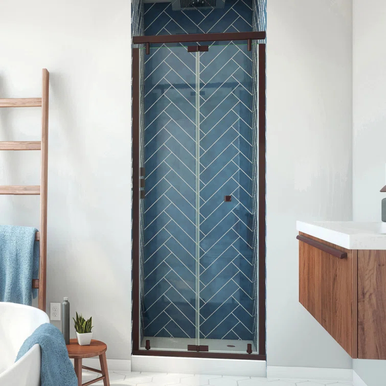 Dreamline Butterfly-S 30-31 1/2 In. W X 74 In. H Semi-Frameless Sliding Bi-Fold Shower Door In Brushed Nickel