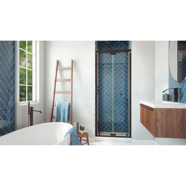 Dreamline Butterfly-S 30-31 1/2 In. W X 74 In. H Semi-Frameless Sliding Bi-Fold Shower Door In Brushed Nickel
