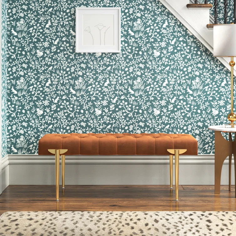 Velvet Upholstered Bench