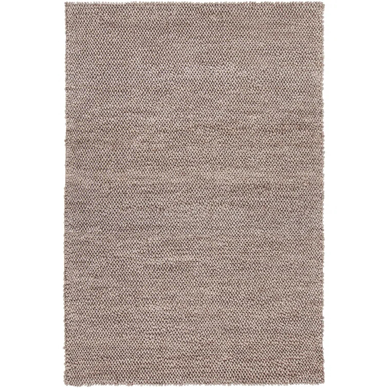 Handmade Black Wool and Viscose 5' x 7' Area Rug