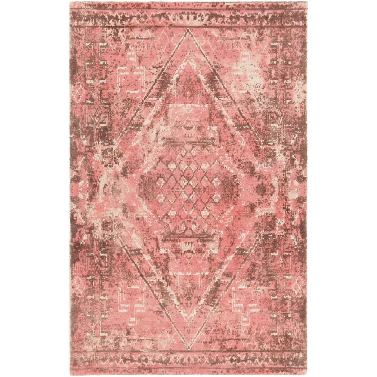 Tayla Abstract Handmade Tufted Wool Pink/Brown Area Rug