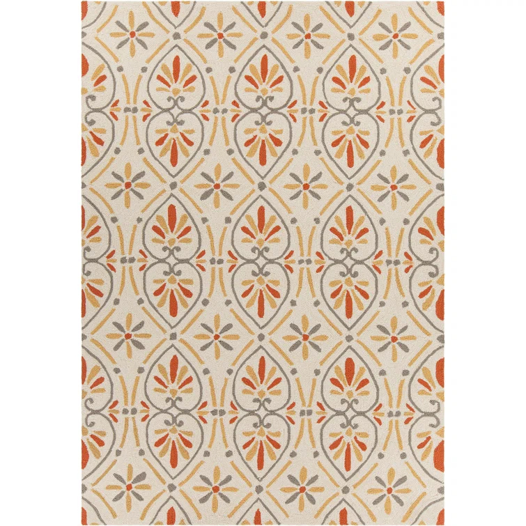 Terra Patterned Cream Area Rug