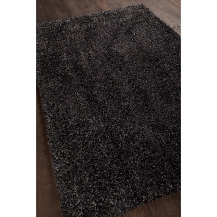 Jolynn Textured Contemporary Shag Charcoal Area Rug